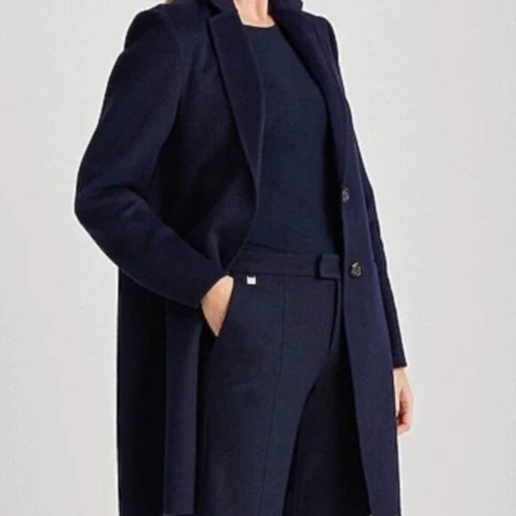 Lauren Ralph Lauren Jackets & Blazers - Lauren Ralph Lauren Womens Wool Blend Reefer Coat Blue M Medium